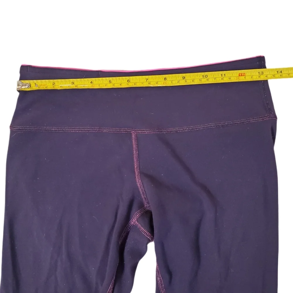 Lululemon Women's Purple Pink Reversible‎ Low Rise Wunder Under Crop Leggings 6